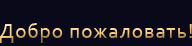 Добро пожаловать!
