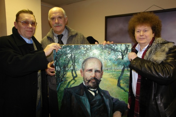 Писатель Валерий КИН, кинорежиссёр Никита МИХАЛКОВ, портрет Петра Аркадьевича СТОЛЫПИНА кисти художника МАСАЛЫГИНА Сергея, президент Национальной Портретной Галереи  Музея Портрета Александр ОСИПОВТелепроект  ИМЯ РОССИЯ.  27.12.2008г.